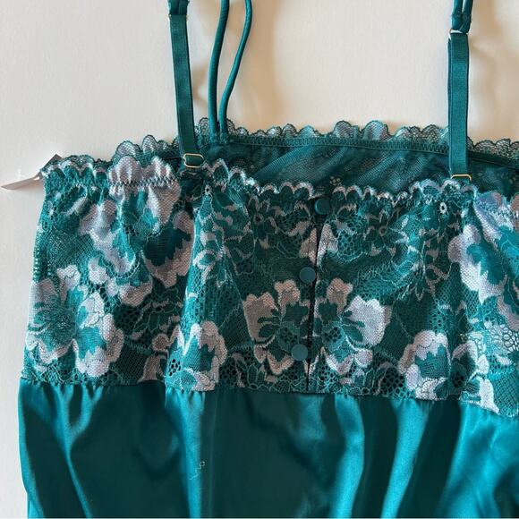 Satin Bodysuit Auden Size M Green Lace One Piece‎ - Picture 7 of 8